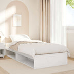 Diván con colchón blanco 100x200 cm madera maciza de pino
