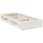Diván con colchón blanco 100x200 cm madera maciza de pino