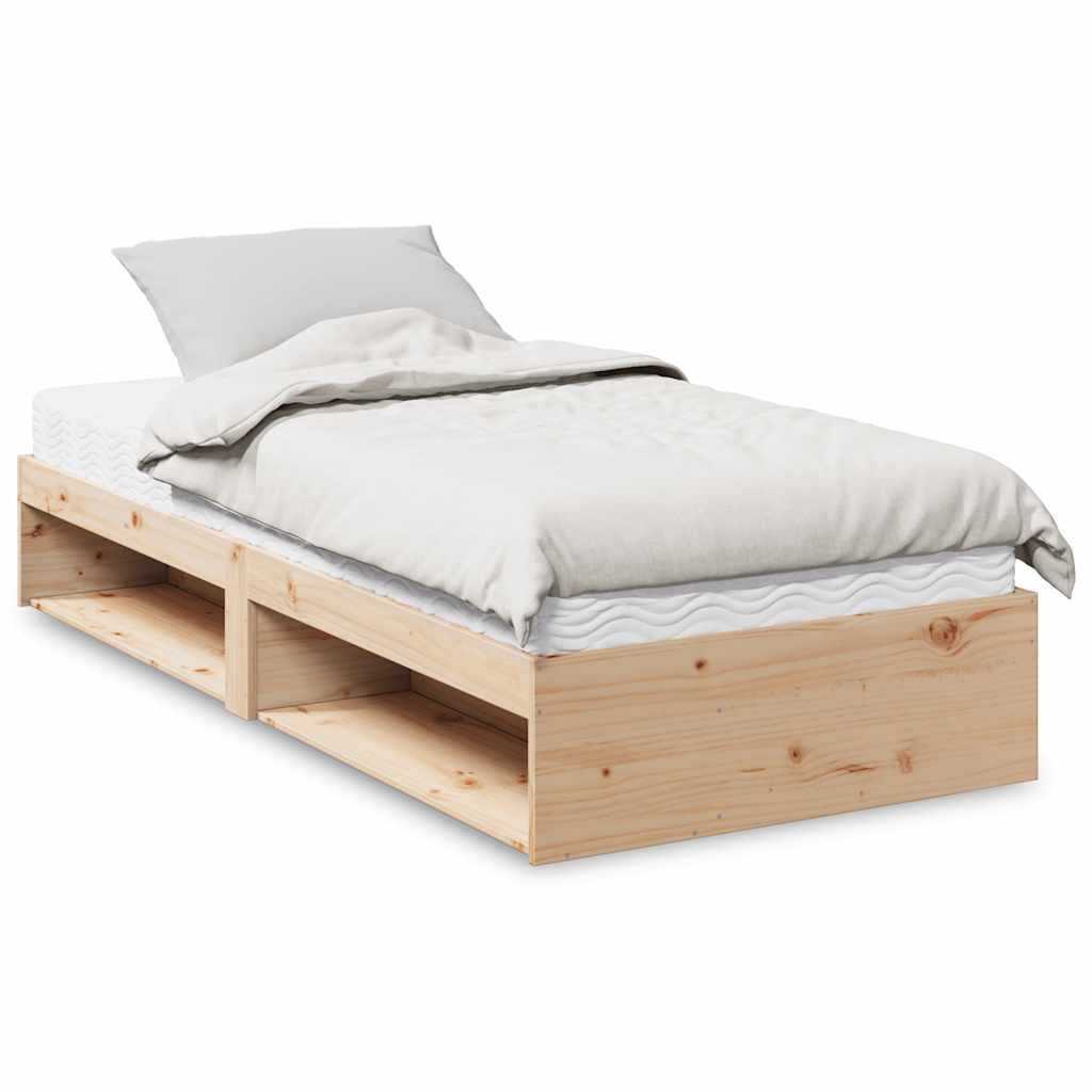 Daybed with white mattress 100x200 cm solid pine wood