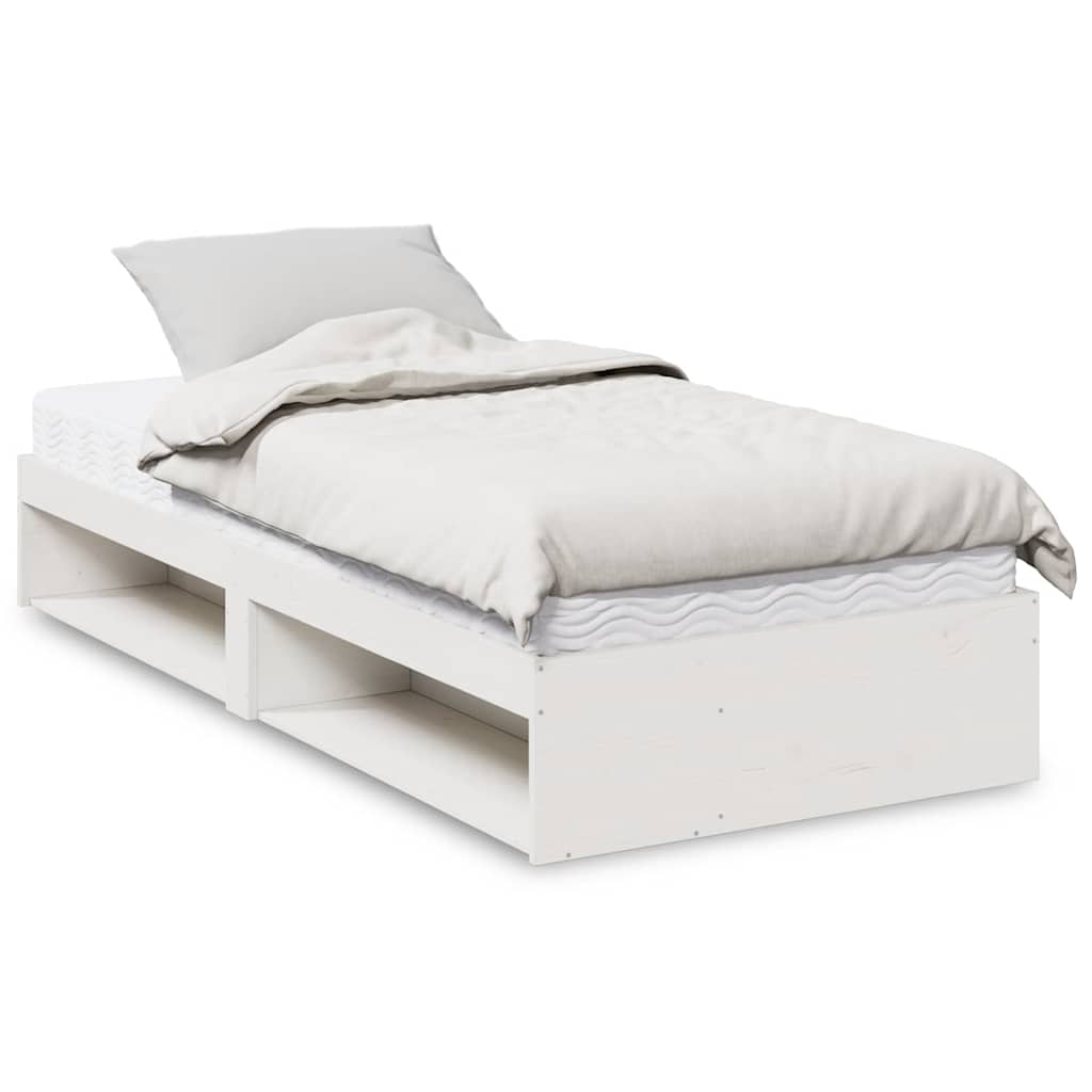 Daybed with white mattress 100x200 cm solid pine wood