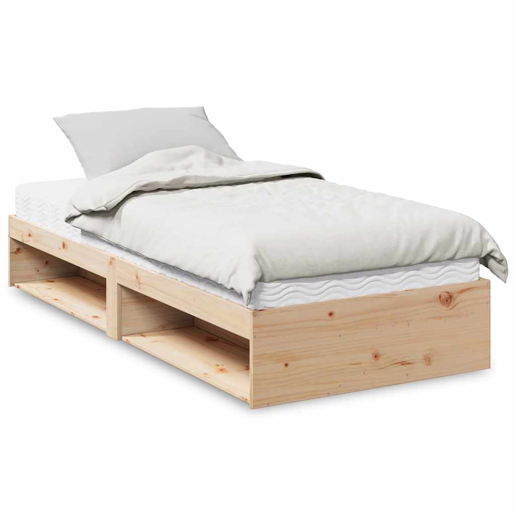 Daybed with white mattress 100x200 cm solid pine wood