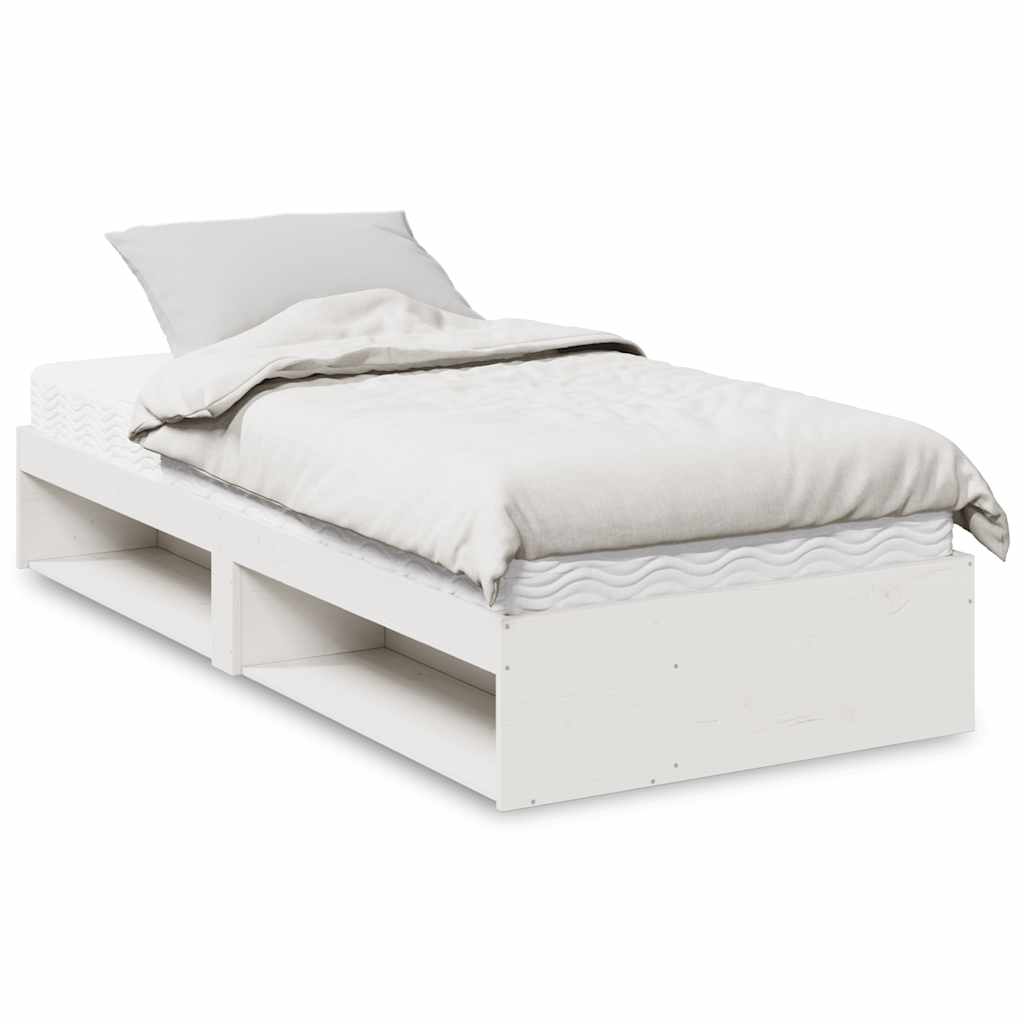 Daybed with white mattress 100x200 cm solid pine wood