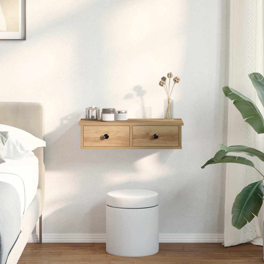 Estante de pared cajones madera contrachapada roble artesanal