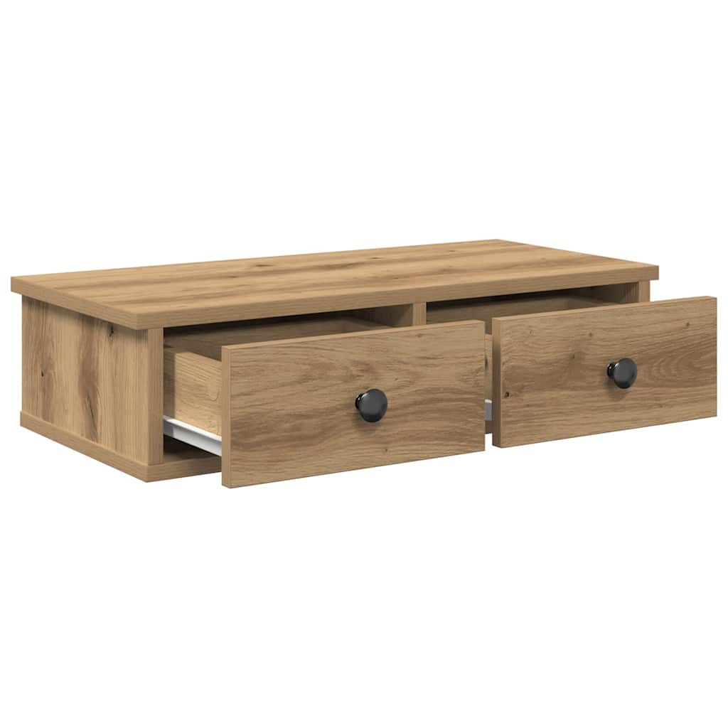 Estante de pared cajones madera contrachapada roble artesanal