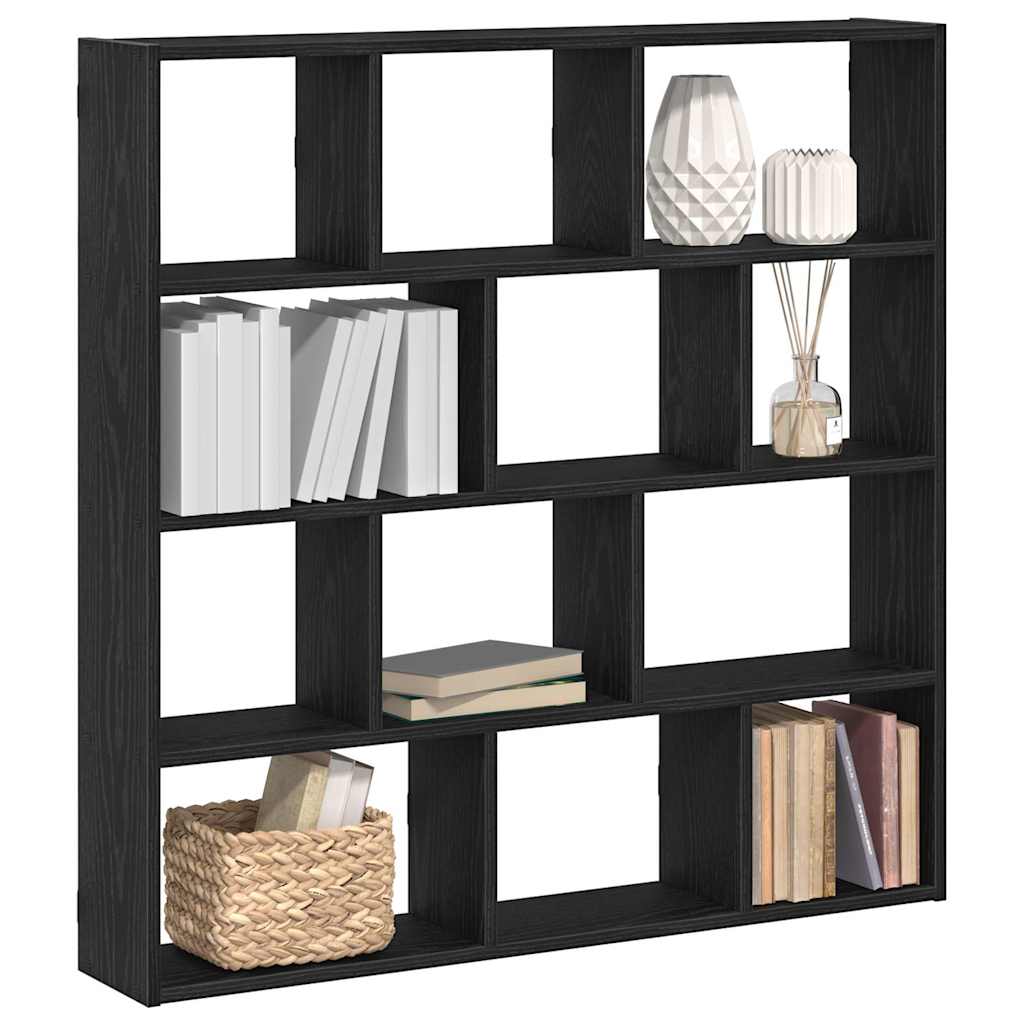 12-compartment weathered wood cube wall shelf