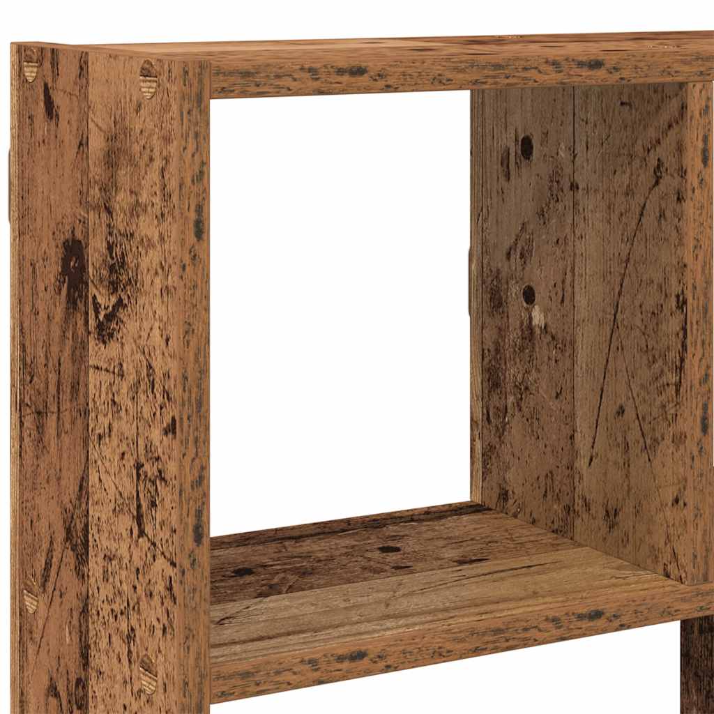 Estante cubo de pared 12 compartimentos madera envejecida