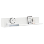 Estante de pared 2 uds madera ingeniería blanco 100x16,5x16,5cm