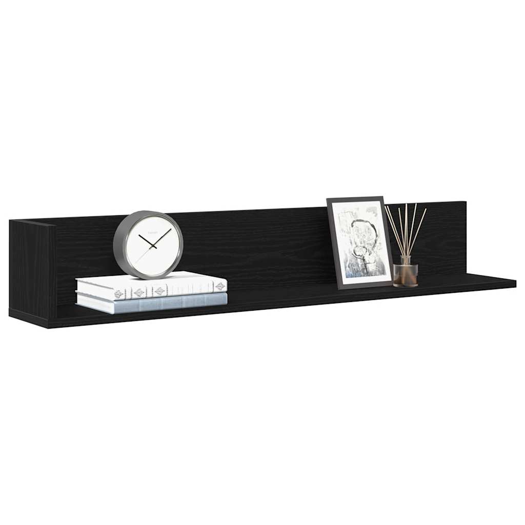 Estante de pared 2 uds madera ingeniería blanco 100x16,5x16,5cm
