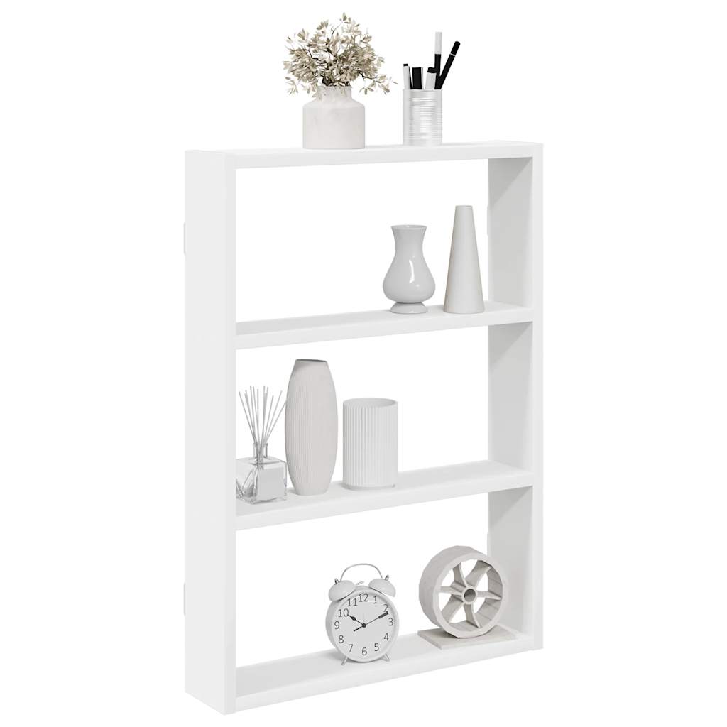 Distressed engineered wood wall shelf 80x15x78.5 cm