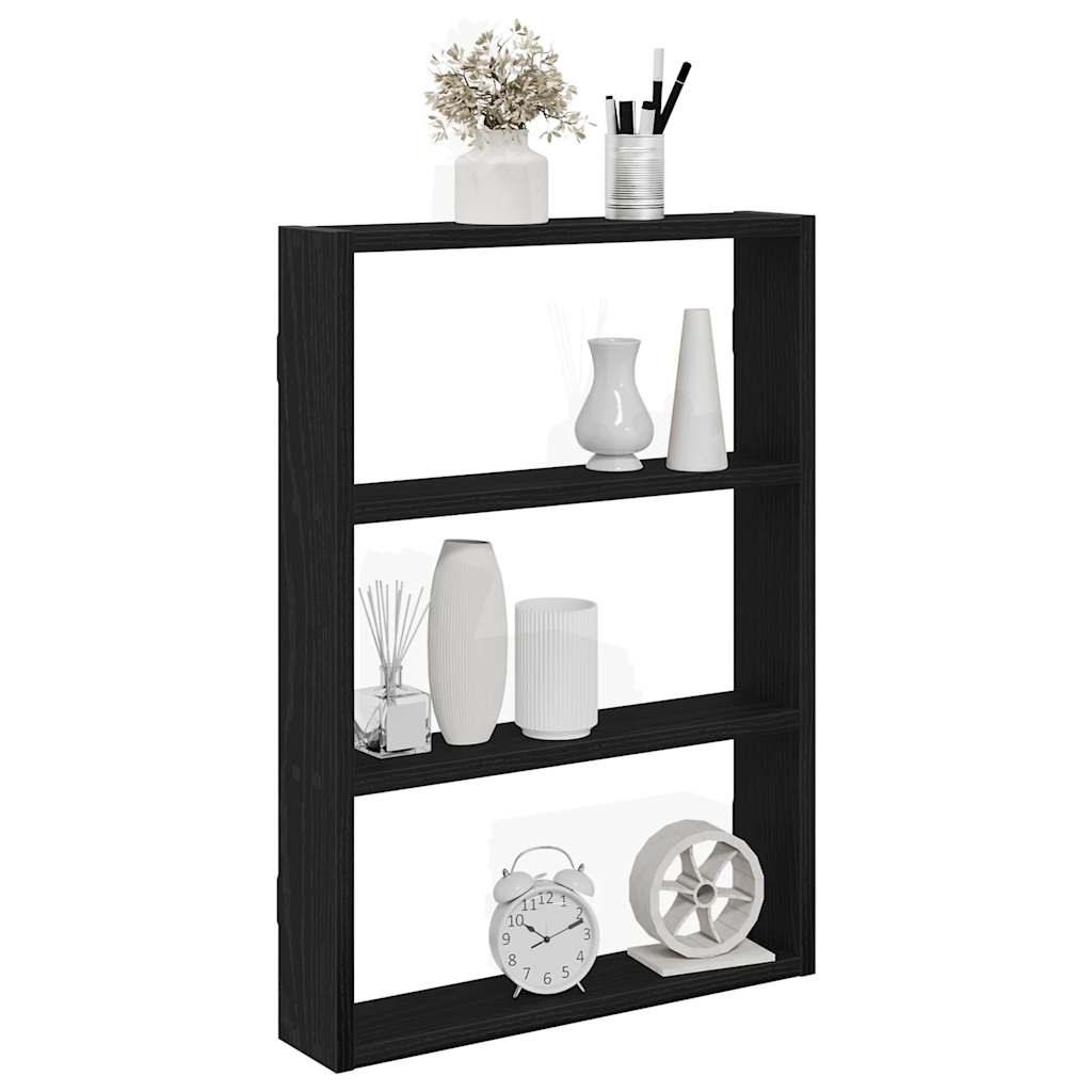 Distressed engineered wood wall shelf 80x15x78.5 cm