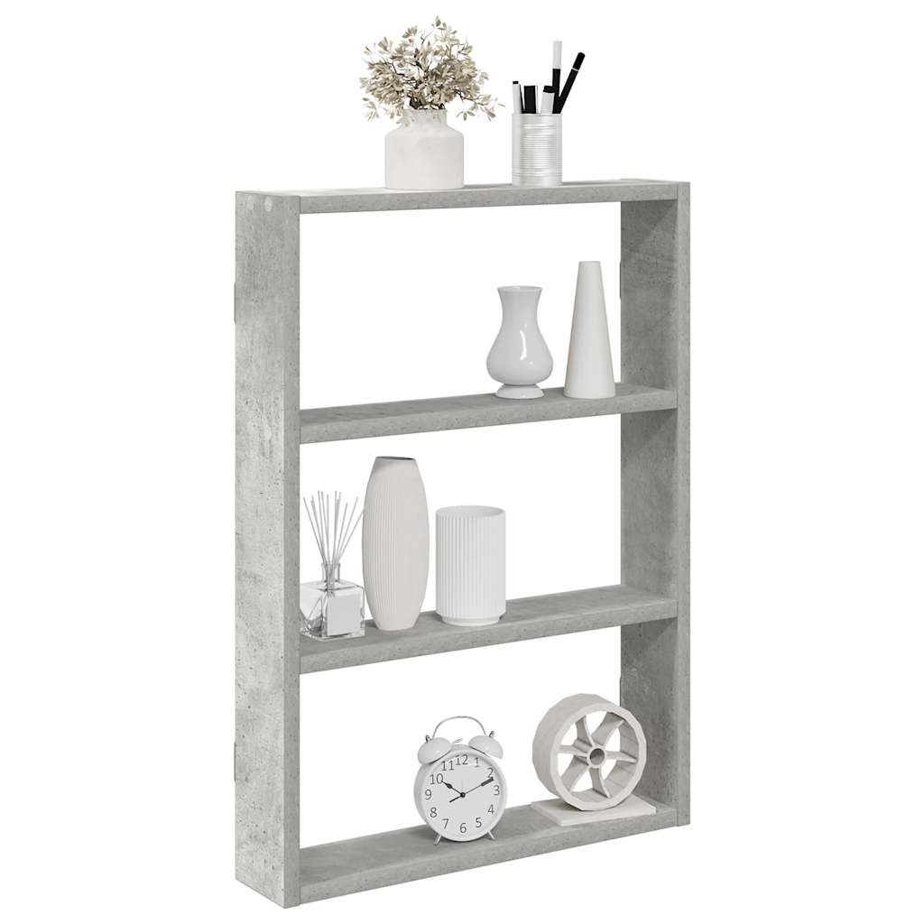 Distressed engineered wood wall shelf 80x15x78.5 cm