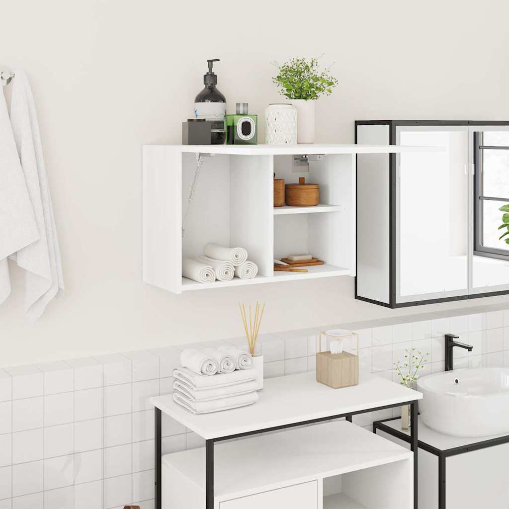 Armario de pared baño madera ingeniería gris sonoma 100x25x30cm