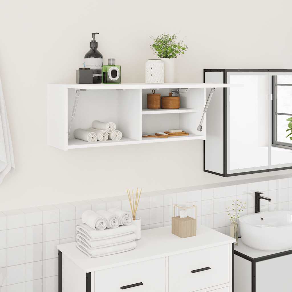 Armario de pared baño madera ingeniería gris sonoma 100x25x30cm