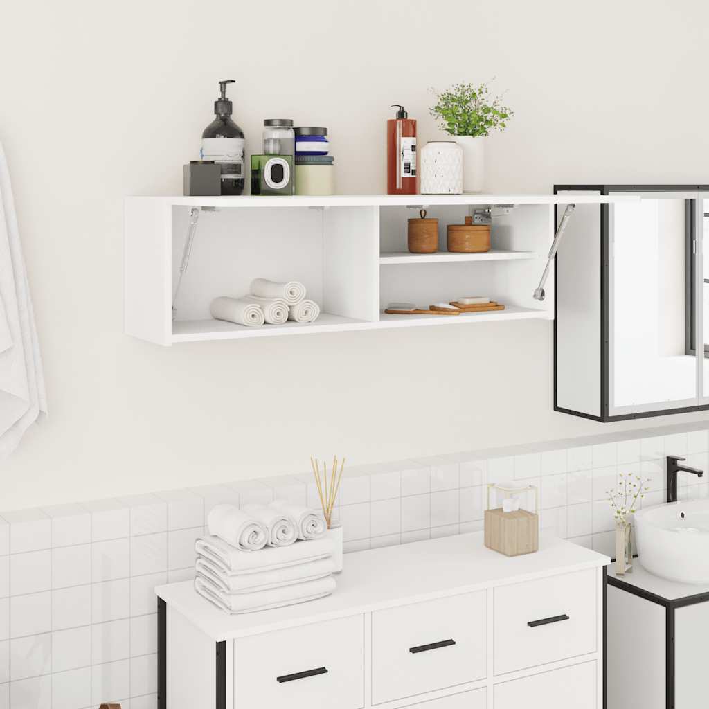 Armario de pared baño madera ingeniería gris sonoma 100x25x30cm