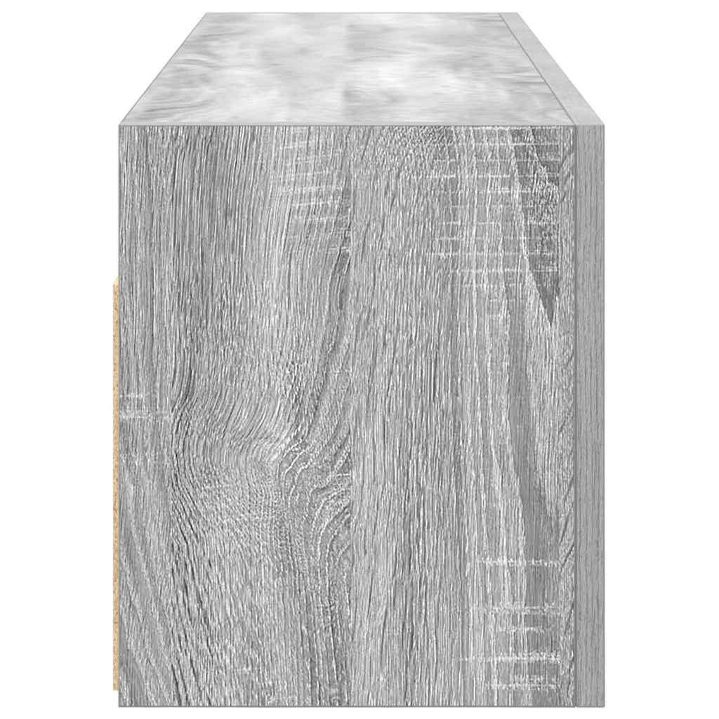 Armario de pared baño madera ingeniería gris sonoma 100x25x30cm