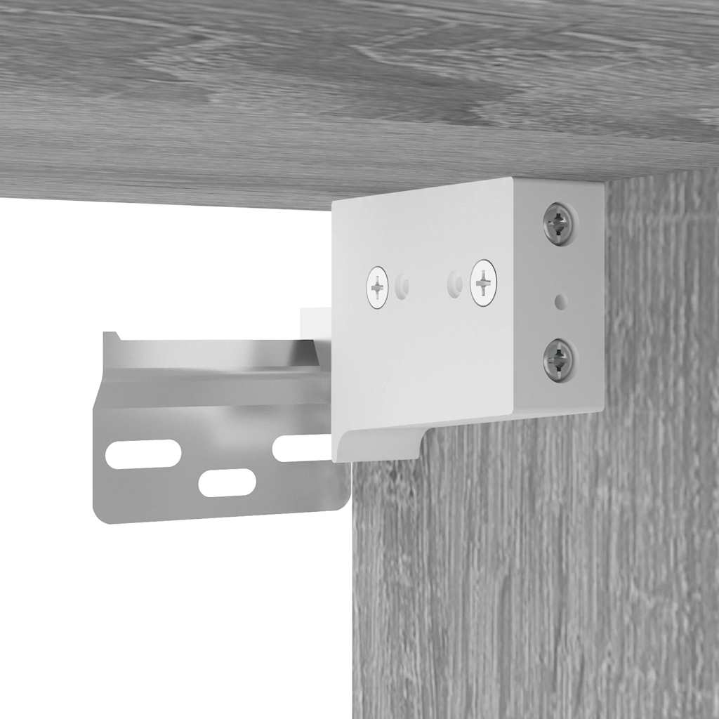 Armario de pared baño madera ingeniería gris sonoma 100x25x30cm