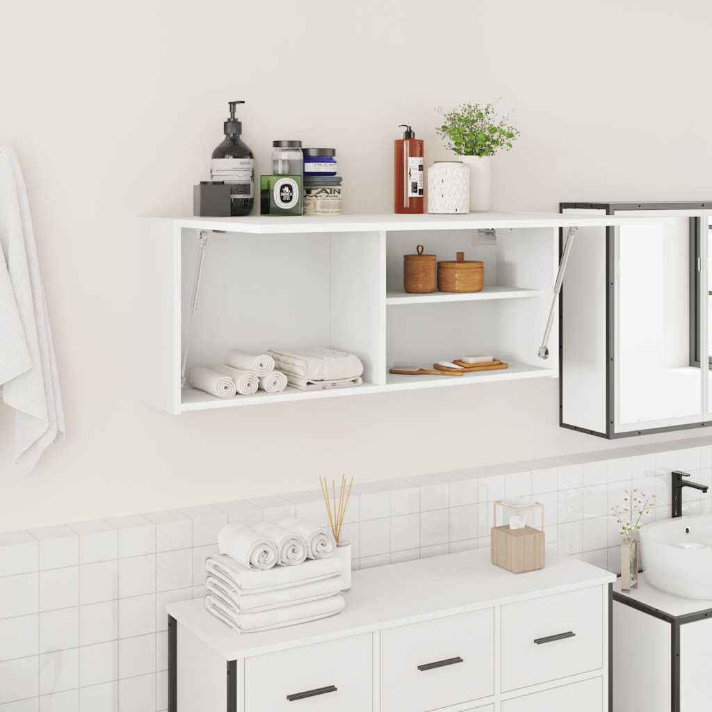 Armario de pared baño madera ingeniería gris sonoma 100x25x30cm