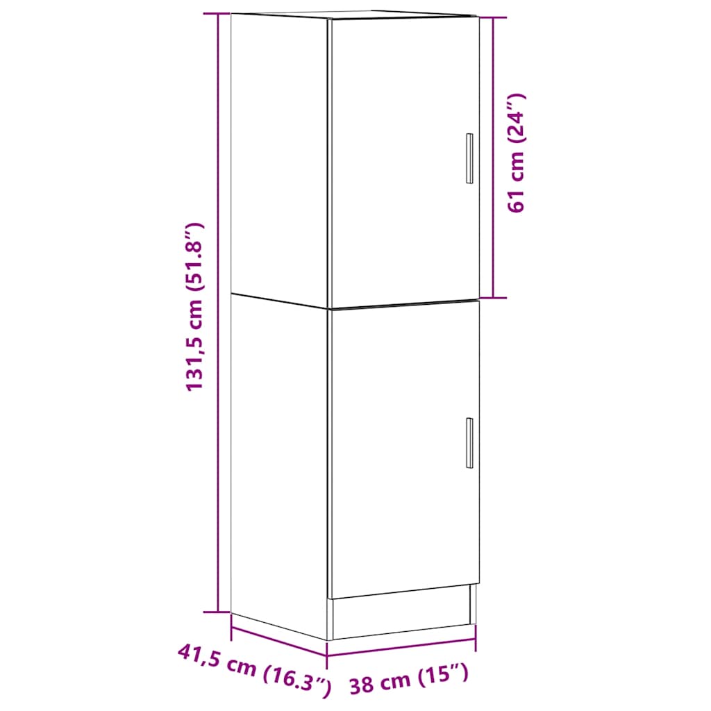 Mueble cocina madera ingeniería gris hormigón 38x41,5x131,5 cm