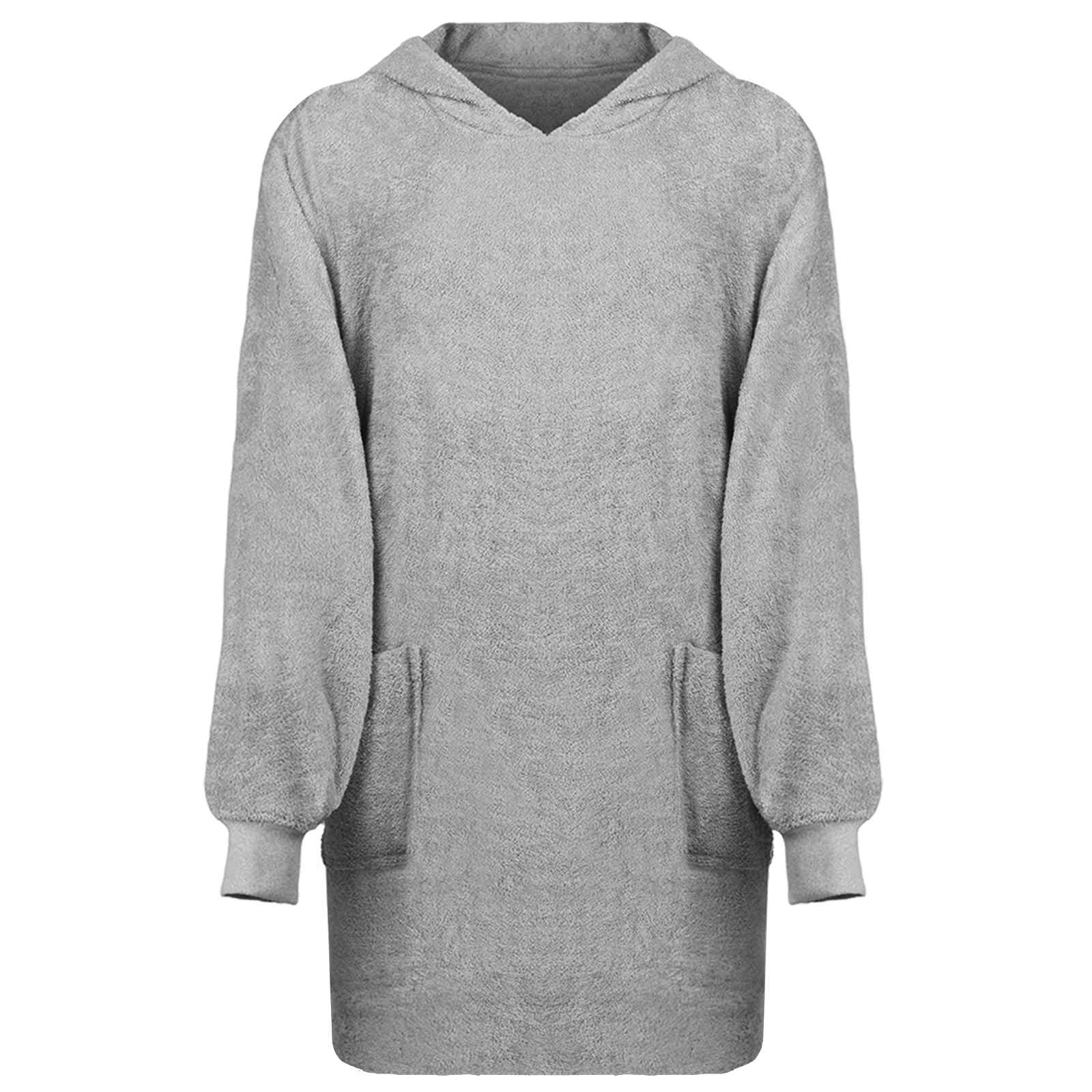 Hoodie blanket KINN Anthracite L Cotton