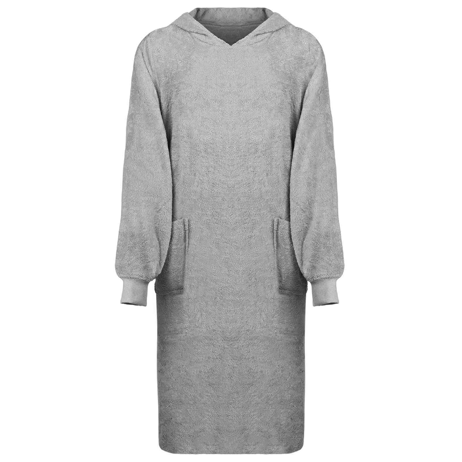 Hoodie blanket KINN Anthracite L Cotton