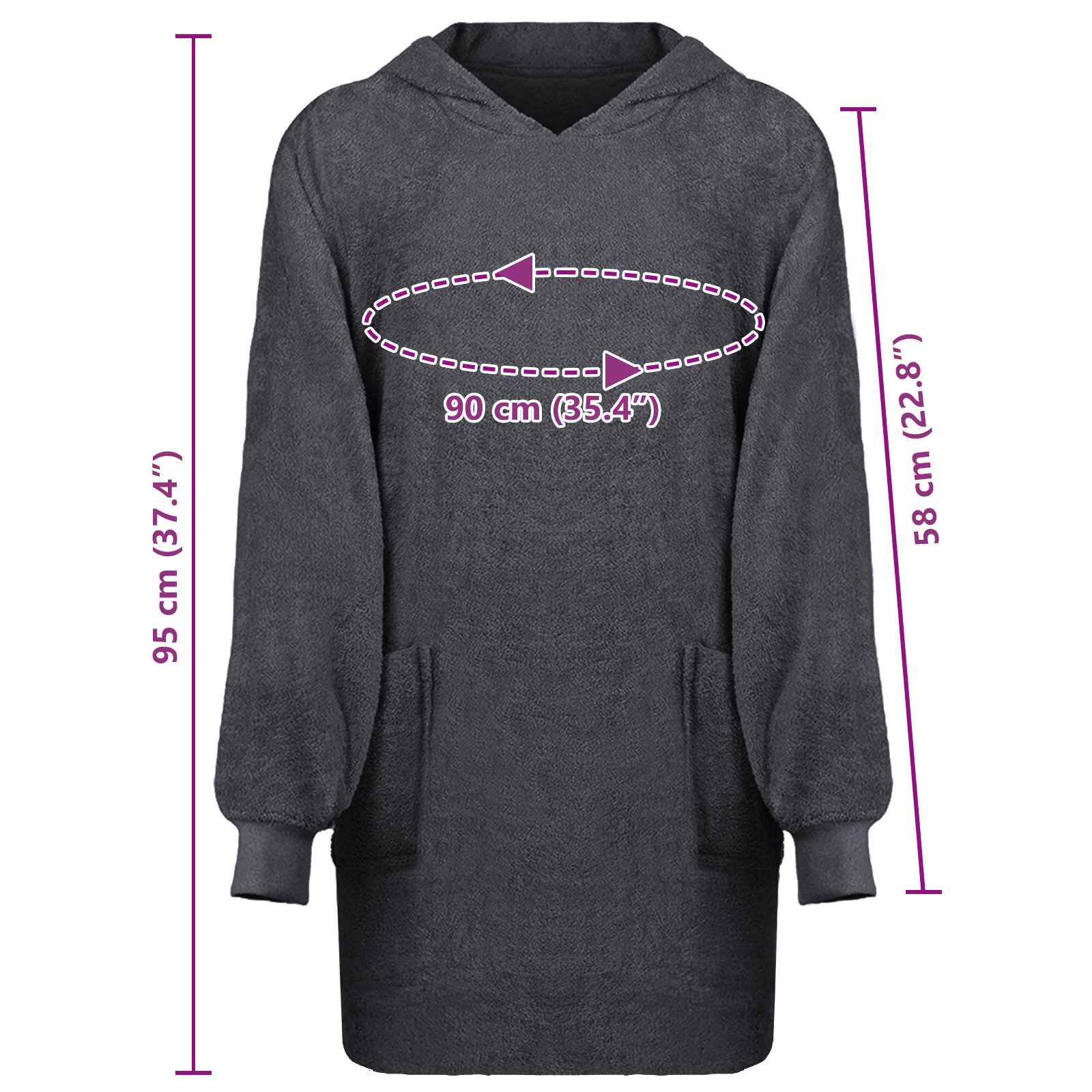 Sudadera manta KINN Antracita L Algodón