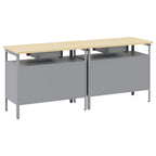 Conjunto de banco de trabajo 2 pcs Rojo y Gris 200 x 55 x 85 cm