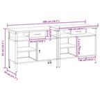 Conjunto de banco de trabajo 2 pcs Rojo y Gris 200 x 55 x 85 cm