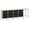 Conjunto de armarios de trabajo con cajón 10 pcs Negro y Gris