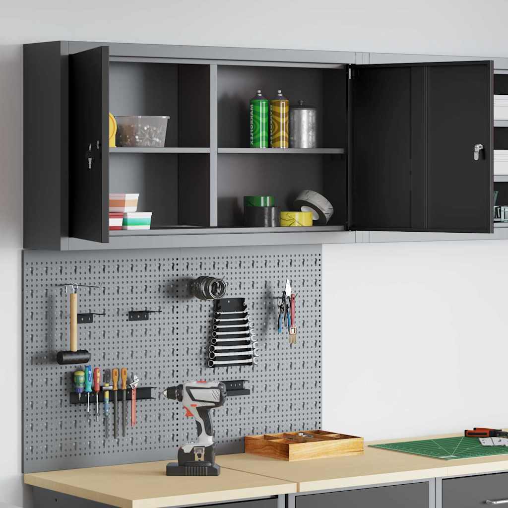 Juego de Armarios de Herramientas con estante 3 pcs Negro