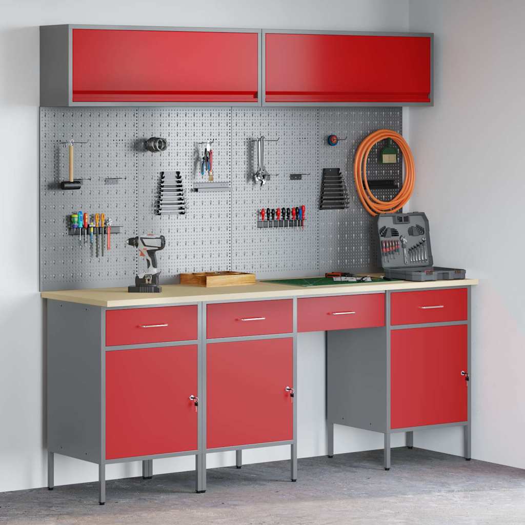 Conjunto de Armários de Trabalho com Gaveta Manual 10 pçs Preto