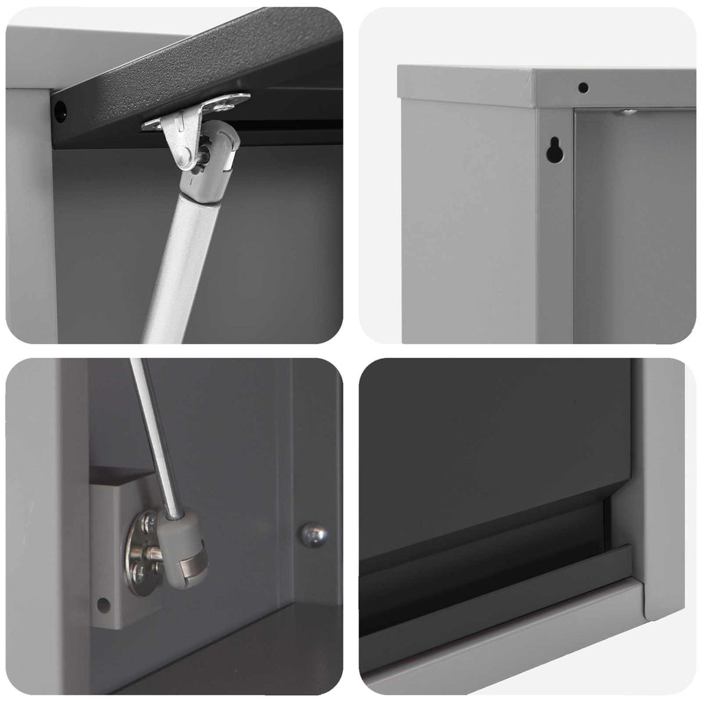 Conjunto de armarios de trabajo con cajón Manual 10 pcs Negro