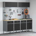 Conjunto de armarios de trabajo con cajón Manual 10 pcs Negro