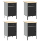 Conjunto de armarios de trabajo con cajón Manual 10 pcs Negro