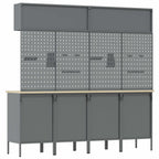 Conjunto de armarios de trabajo con cajón Manual 10 pcs Negro