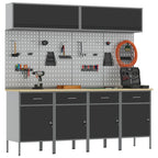 Conjunto de armarios de trabajo con cajón Manual 10 pcs Negro