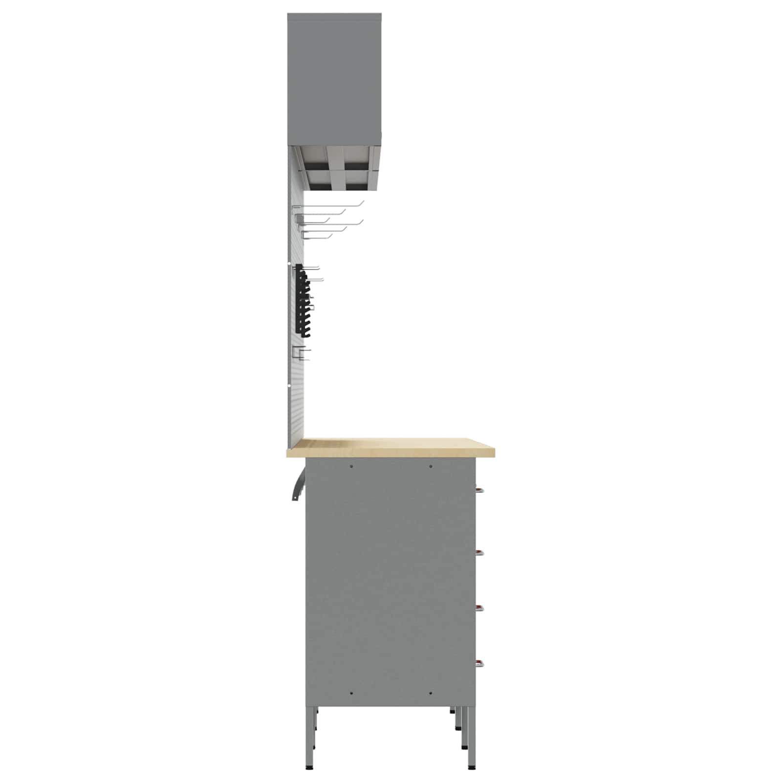 Conjunto de armarios de trabajo con cajón Manual 10 pcs Negro