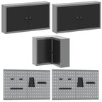 Conjunto de armarios de trabajo con cajón 10 pcs Negro y Gris