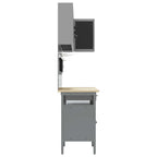 Conjunto de armarios de trabajo con cajón 10 pcs Negro y Gris