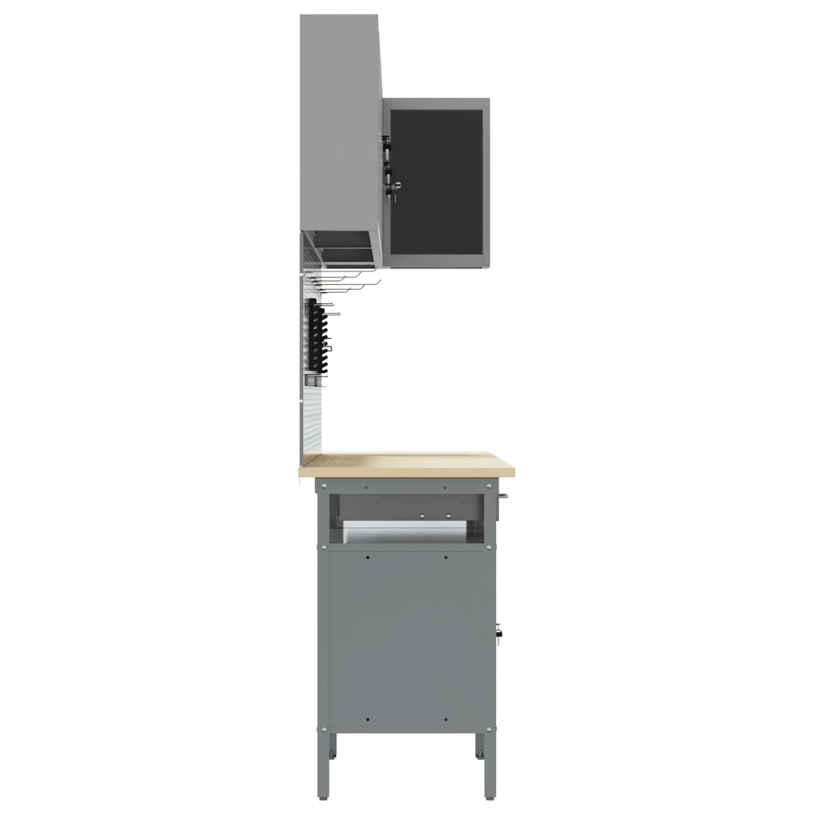Conjunto de armarios de trabajo con cajón 10 pcs Negro y Gris