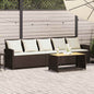 Outdoor sofa with cushions 5-seater light grey synthetic rattan