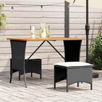 Mesa de jardín superficie de madera ratán PE beige 110x68x70 cm