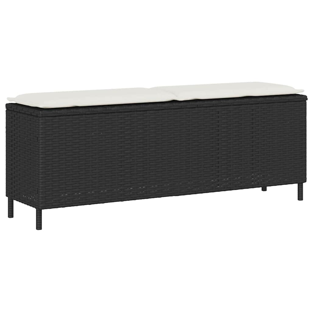 Garden bench with beige cushion synthetic rattan acacia mix