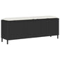 Garden bench with beige cushion synthetic rattan acacia mix