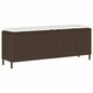 Garden bench with beige cushion synthetic rattan acacia mix