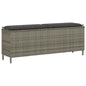 Garden bench with beige cushion synthetic rattan acacia mix