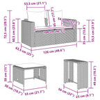Set de muebles de jardín 5 pzas y cojines apilables gris