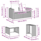 Set de muebles de jardín con cojines apilables 5 pzas beige