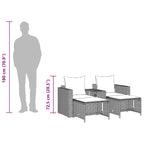 Set de muebles de jardín con cojines apilables 5 pzas beige