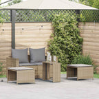 Set de muebles de jardín con cojines apilables 5 pzas beige