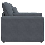 Sofá modular con reposabrazos y cojines gris oscuro 100 cm